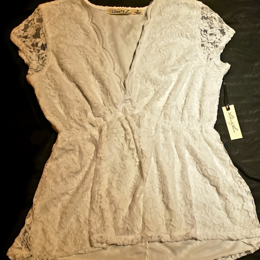 NWT. White lace top